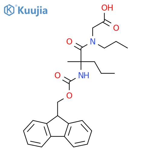 2-2-({(9H-fluoren-9-yl)methoxycarbonyl}amino)-2-methyl-N-propylpentanamidoacetic acid structure