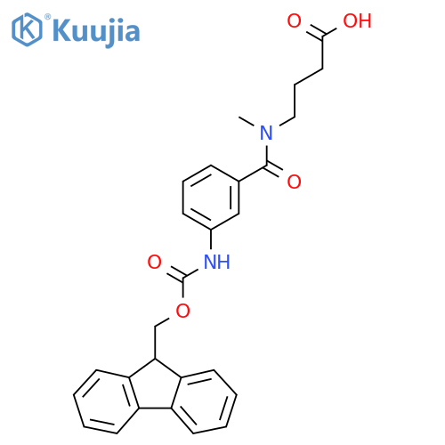 4-{1-3-({(9H-fluoren-9-yl)methoxycarbonyl}amino)phenyl-N-methylformamido}butanoic acid structure