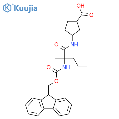 3-2-({(9H-fluoren-9-yl)methoxycarbonyl}amino)-2-methylpentanamidocyclopentane-1-carboxylic acid structure