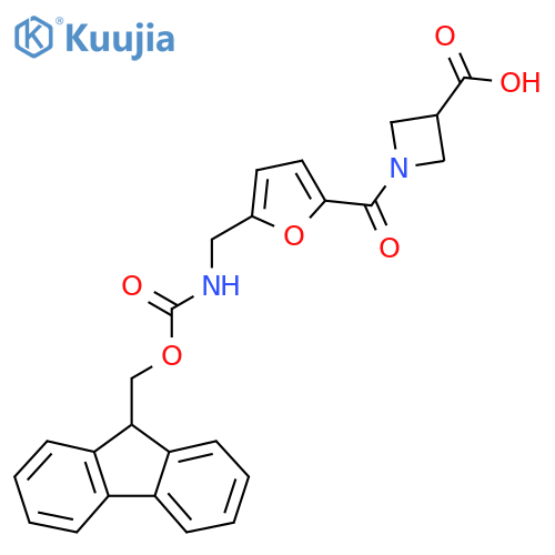 1-{5-({(9H-fluoren-9-yl)methoxycarbonyl}amino)methylfuran-2-carbonyl}azetidine-3-carboxylic acid structure