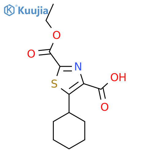5-cyclohexyl-2-(ethoxycarbonyl)-1,3-thiazole-4-carboxylic acid structure