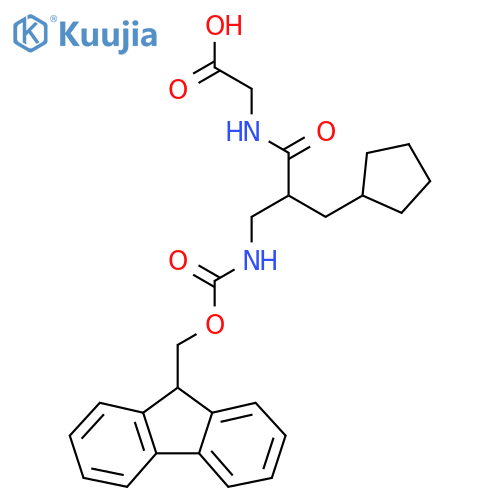 2-2-(cyclopentylmethyl)-3-({(9H-fluoren-9-yl)methoxycarbonyl}amino)propanamidoacetic acid structure