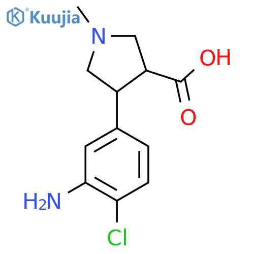 4-(3-amino-4-chlorophenyl)-1-methylpyrrolidine-3-carboxylic acid structure