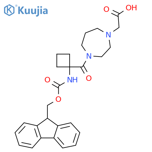 2-{4-1-({(9H-fluoren-9-yl)methoxycarbonyl}amino)cyclobutanecarbonyl-1,4-diazepan-1-yl}acetic acid structure