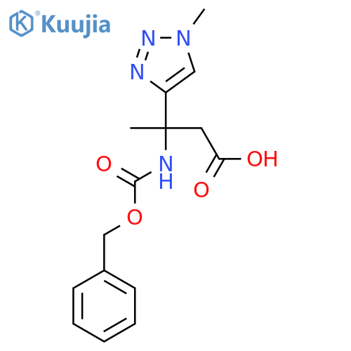3-{(benzyloxy)carbonylamino}-3-(1-methyl-1H-1,2,3-triazol-4-yl)butanoic acid structure