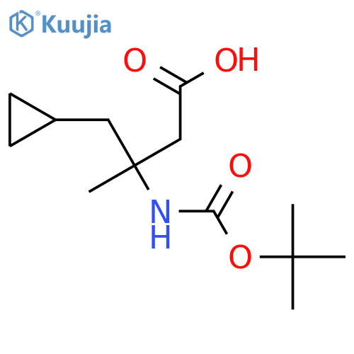 3-{(tert-butoxy)carbonylamino}-4-cyclopropyl-3-methylbutanoic acid structure
