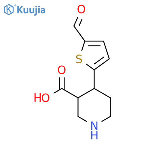 4-(5-formylthiophen-2-yl)piperidine-3-carboxylic acid structure