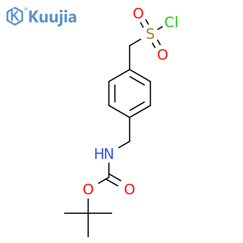 tert-butyl N-({4-(chlorosulfonyl)methylphenyl}methyl)carbamate structure