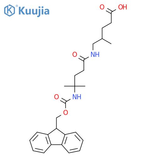 5-4-({(9H-fluoren-9-yl)methoxycarbonyl}amino)-4-methylpentanamido-4-methylpentanoic acid structure
