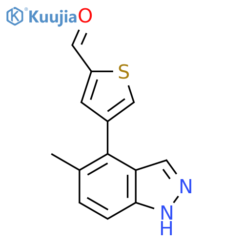 4-(5-methyl-1H-indazol-4-yl)thiophene-2-carbaldehyde structure
