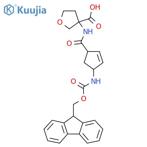 3-4-({(9H-fluoren-9-yl)methoxycarbonyl}amino)cyclopent-2-ene-1-amidooxolane-3-carboxylic acid structure