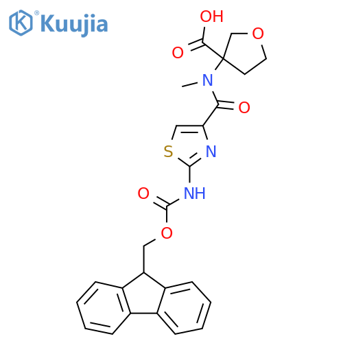 3-N-methyl2-({(9H-fluoren-9-yl)methoxycarbonyl}amino)-1,3-thiazole-4-amidooxolane-3-carboxylic acid structure