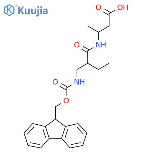 3-{2-[({[(9H-fluoren-9-yl)methoxy]carbonyl}amino)methyl]butanamido}butanoic acid structure
