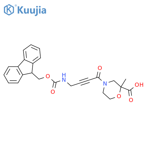 4-4-({(9H-fluoren-9-yl)methoxycarbonyl}amino)but-2-ynoyl-2-methylmorpholine-2-carboxylic acid structure