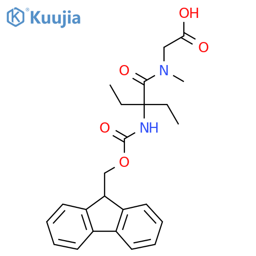 2-2-ethyl-2-({(9H-fluoren-9-yl)methoxycarbonyl}amino)-N-methylbutanamidoacetic acid structure