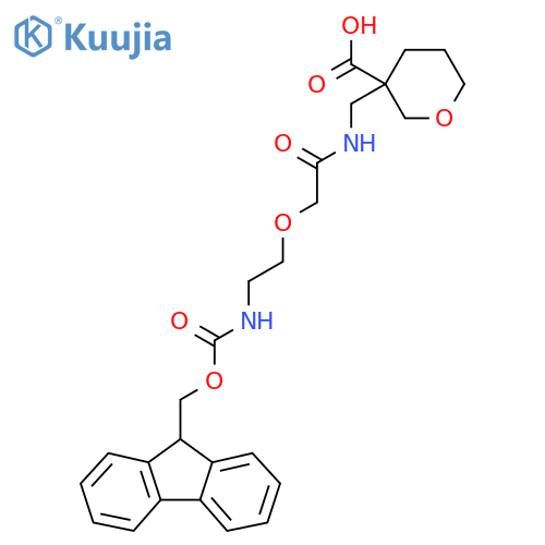 3-({2-2-({(9H-fluoren-9-yl)methoxycarbonyl}amino)ethoxyacetamido}methyl)oxane-3-carboxylic acid structure