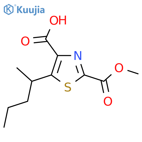 2-(methoxycarbonyl)-5-(pentan-2-yl)-1,3-thiazole-4-carboxylic acid structure