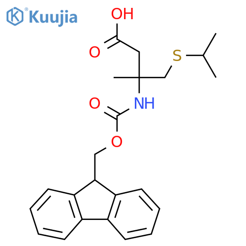 3-({[(9H-fluoren-9-yl)methoxy]carbonyl}amino)-3-methyl-4-(propan-2-ylsulfanyl)butanoic acid structure