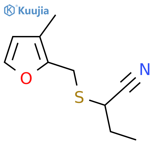 2-{(3-methylfuran-2-yl)methylsulfanyl}butanenitrile structure