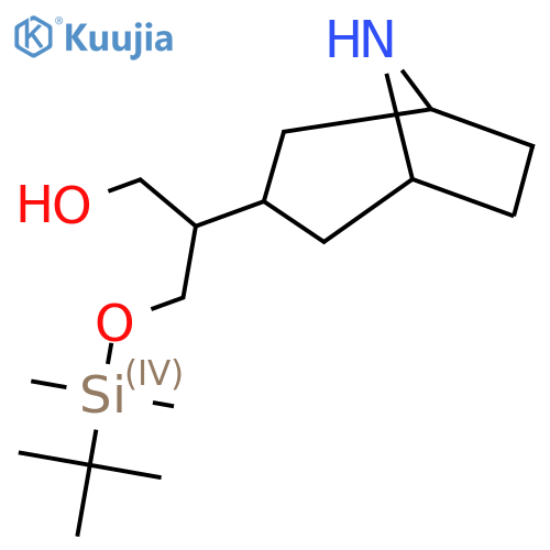 2-{8-azabicyclo3.2.1octan-3-yl}-3-(tert-butyldimethylsilyl)oxypropan-1-ol structure
