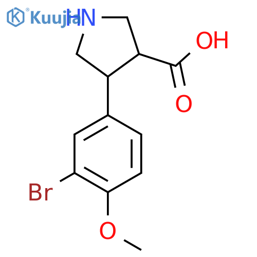 4-(3-bromo-4-methoxyphenyl)pyrrolidine-3-carboxylic acid structure