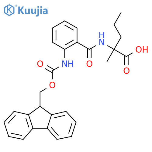 2-{2-({(9H-fluoren-9-yl)methoxycarbonyl}amino)phenylformamido}-2-methylpentanoic acid structure