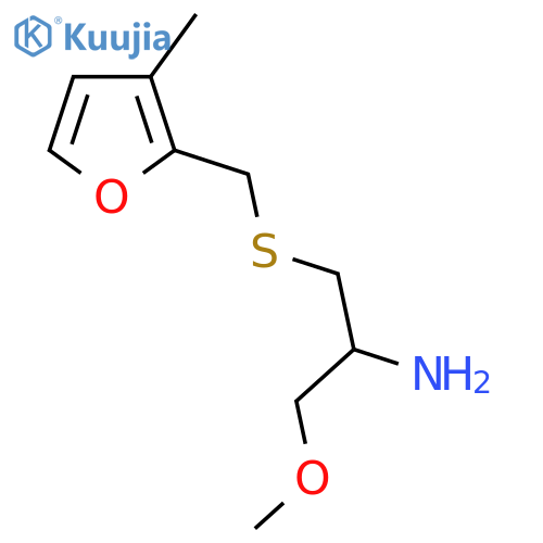 1-methoxy-3-{(3-methylfuran-2-yl)methylsulfanyl}propan-2-amine structure