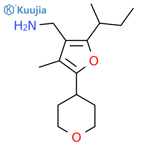 2-(butan-2-yl)-4-methyl-5-(oxan-4-yl)furan-3-ylmethanamine structure