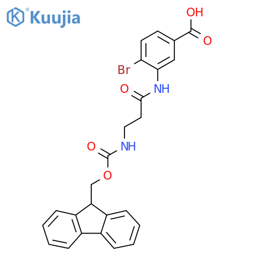 4-bromo-3-3-({(9H-fluoren-9-yl)methoxycarbonyl}amino)propanamidobenzoic acid structure