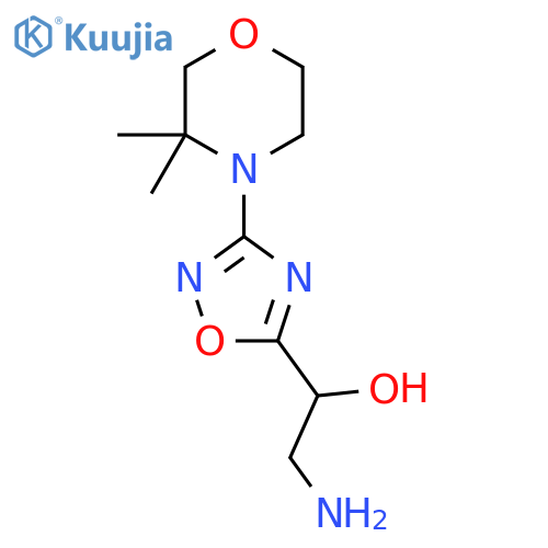 2-amino-1-3-(3,3-dimethylmorpholin-4-yl)-1,2,4-oxadiazol-5-ylethan-1-ol structure