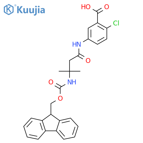 2-chloro-5-3-({(9H-fluoren-9-yl)methoxycarbonyl}amino)-3-methylbutanamidobenzoic acid structure