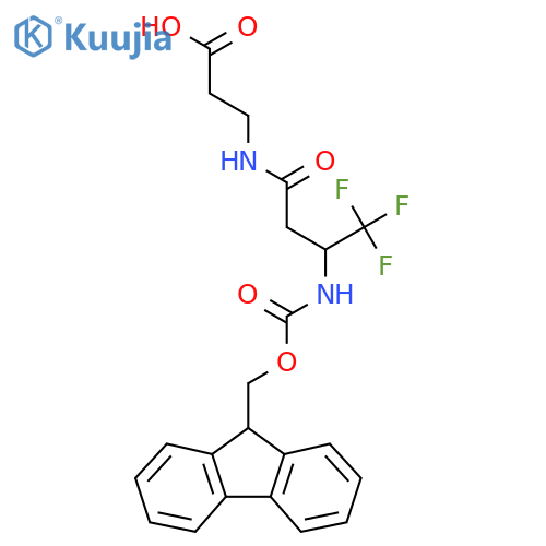 3-3-({(9H-fluoren-9-yl)methoxycarbonyl}amino)-4,4,4-trifluorobutanamidopropanoic acid structure
