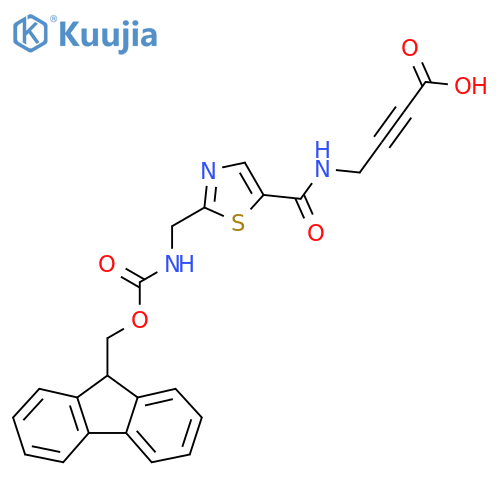 4-({2-({(9H-fluoren-9-yl)methoxycarbonyl}amino)methyl-1,3-thiazol-5-yl}formamido)but-2-ynoic acid structure