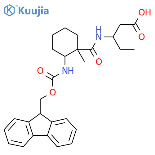 3-{2-({(9H-fluoren-9-yl)methoxycarbonyl}amino)-1-methylcyclohexylformamido}pentanoic acid structure