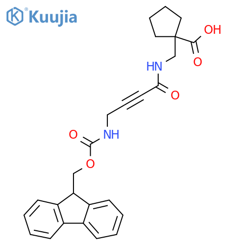1-{4-({(9H-fluoren-9-yl)methoxycarbonyl}amino)but-2-ynamidomethyl}cyclopentane-1-carboxylic acid structure