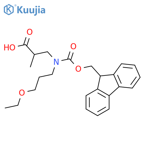 3-(3-ethoxypropyl)({(9H-fluoren-9-yl)methoxycarbonyl})amino-2-methylpropanoic acid structure