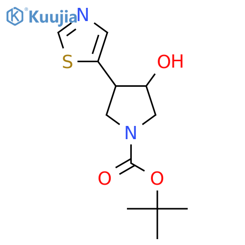 Tert-butyl 3-hydroxy-4-(1,3-thiazol-5-yl)pyrrolidine-1-carboxylate structure