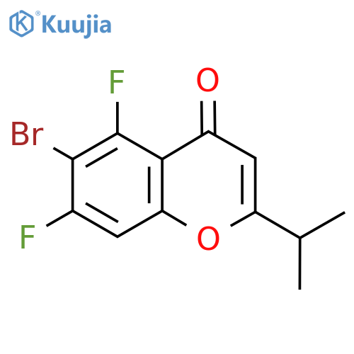 6-bromo-5,7-difluoro-2-(propan-2-yl)-4H-chromen-4-one structure
