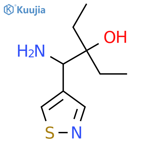 3-amino(1,2-thiazol-4-yl)methylpentan-3-ol structure