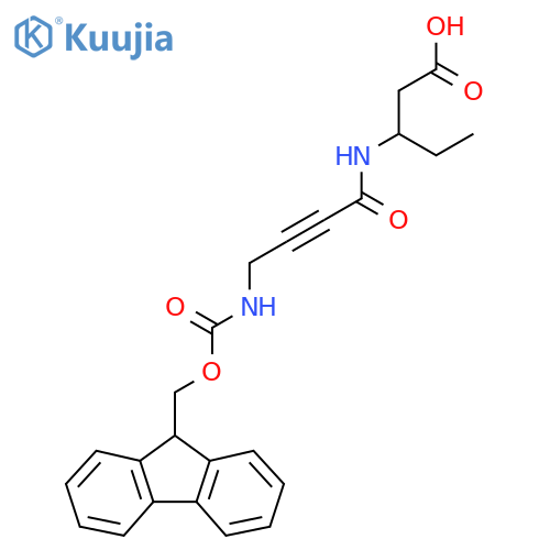 3-4-({(9H-fluoren-9-yl)methoxycarbonyl}amino)but-2-ynamidopentanoic acid structure