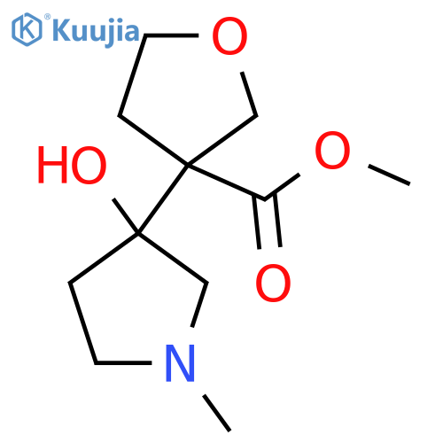 methyl 3-(3-hydroxy-1-methylpyrrolidin-3-yl)oxolane-3-carboxylate structure