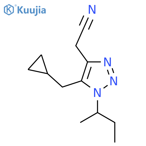 2-1-(butan-2-yl)-5-(cyclopropylmethyl)-1H-1,2,3-triazol-4-ylacetonitrile structure