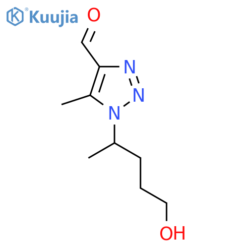 1-(5-hydroxypentan-2-yl)-5-methyl-1H-1,2,3-triazole-4-carbaldehyde structure