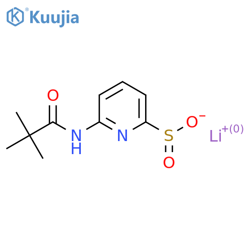lithium(1+) ion 6-(2,2-dimethylpropanamido)pyridine-2-sulfinate structure