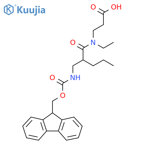 3-{N-ethyl-2-({(9H-fluoren-9-yl)methoxycarbonyl}amino)methylpentanamido}propanoic acid structure