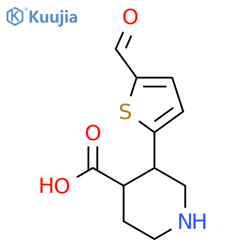 3-(5-formylthiophen-2-yl)piperidine-4-carboxylic acid structure