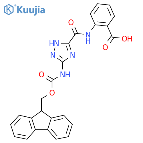 2-5-({(9H-fluoren-9-yl)methoxycarbonyl}amino)-1H-1,2,4-triazole-3-amidobenzoic acid structure