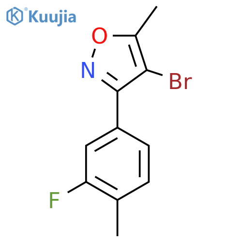 4-bromo-3-(3-fluoro-4-methylphenyl)-5-methyl-1,2-oxazole structure
