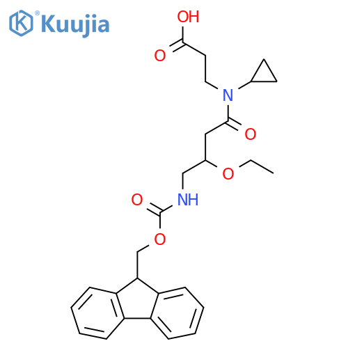 3-N-cyclopropyl-3-ethoxy-4-({(9H-fluoren-9-yl)methoxycarbonyl}amino)butanamidopropanoic acid structure