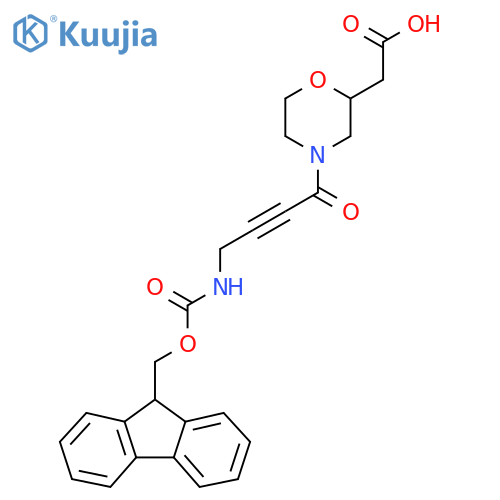 2-{4-4-({(9H-fluoren-9-yl)methoxycarbonyl}amino)but-2-ynoylmorpholin-2-yl}acetic acid structure